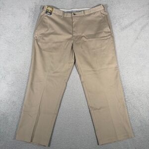 Haggar Pants Mens 40x29 (Fits 38) Tan Iron Free Premium Khaki Classic Fit New
